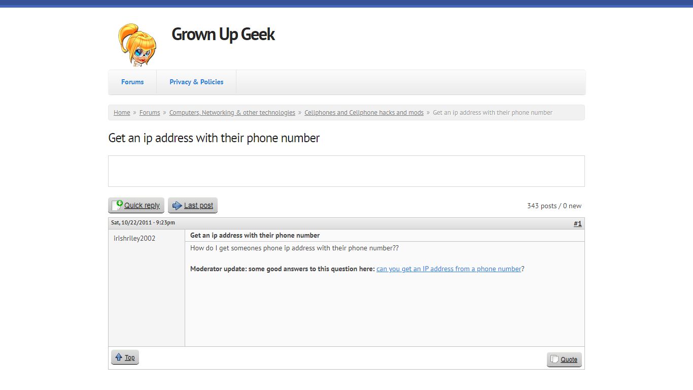 Get an ip address with their phone number | Grown Up Geek